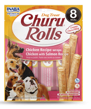 Load image into Gallery viewer, Churu Rolls Wraps for Dogs with a creamy filling 8x12g